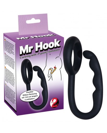 Cockring et stimulateur anal en silicone Mr Hook