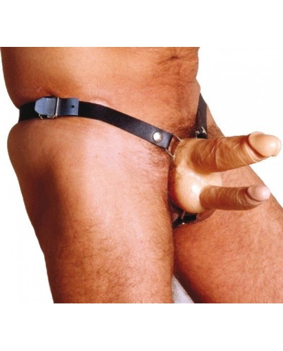 Double gode ceinture creux anal et vaginal Reel - 17 cm