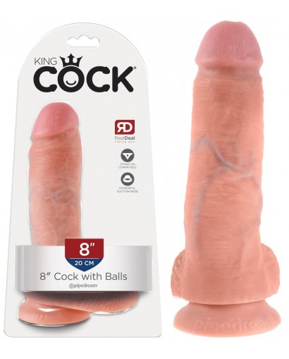 Gode ventouse avec testicules King Cock chair - 21 cm