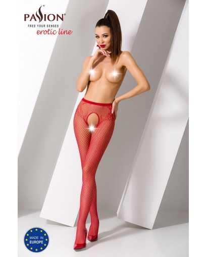 S019R Collants ouverts - Rouge