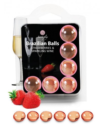 6 Brazilian Balls Fraise et Champagne 3386-2